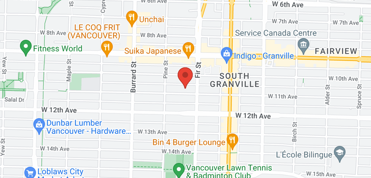 map of 103 1633 W 11TH AVENUE
